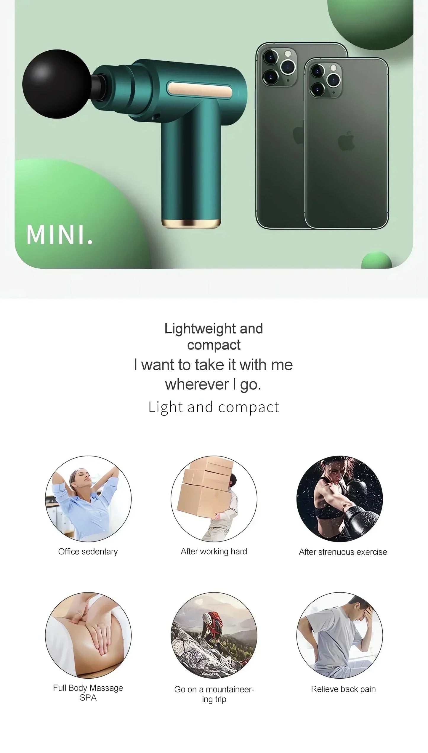 USB Mini Massage Gun Fascia Machine Muscle Relaxation Vibrating Gun